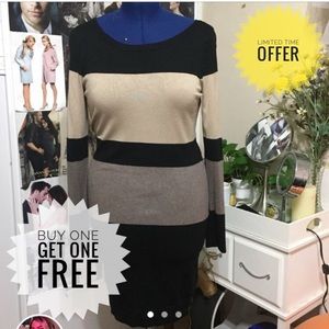 Color Blocking Striped Dress